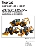 Tigercat 620E Skidder Operator/User Manual (6206201-6209000, 6206201-6206400) - PDF File Download