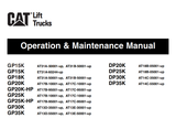 GP, DP Series Caterepillar Forklift Operation & Maintenance Manual - PDF File Download