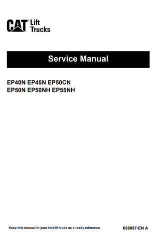 EP40N, EP45N, EP50N, EP50CN, EP50NH, EP55NH Caterepillar Forklift Service Repair Manual (658097) - PDF File Download