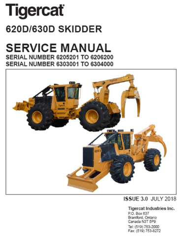 Tigercat 620D Skidder Service Repair Manual (6205201-6206200) - PDF File Download