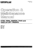 V700, V800, V900CH, V925, V925LH Caterpillar Forklift Operation & Maintenance Manual (SEBU6261-01) - PDF File Download