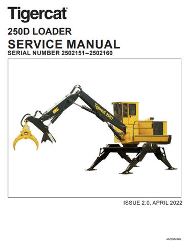 Tigercat 250D Loader Service Repair Manual (2502101-2504500, 2502151-2502160) - PDF File Download