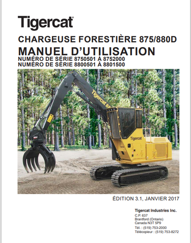 Tigercat 875 Logger Operator/User Manual (8750101 - 8752000, 8750501–8752000) - PDF File Download