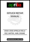 UNLOCK THE FULL POTENTIAL OF YOUR 2000-2005 APRILIA RIEJU RS2, MATRIX, AND AM6 WITH OUR COMPREHENSIVE ENGINE SERVICE REPAIR MANUAL. THIS PDF FILE IS METICULOUSLY CRAFTED TO PROVIDE YOU WITH DETAILED INSTRUCTIONS, DIAGRAMS, AND TROUBLESHOOTING TIPS, ENSURING THAT YOU CAN TACKLE ANY ENGINE ISSUE WITH CONFIDENCE.