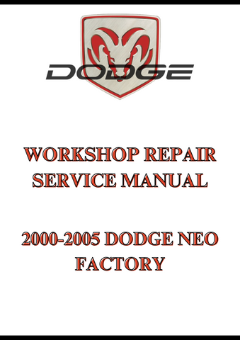 2000-2005 DODGE NEO FACTORY WORKSHOP REPAIR SERVICE MANUAL - PDF