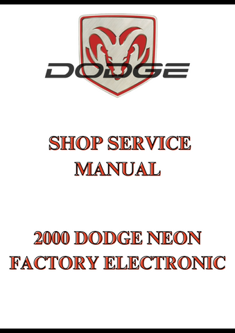 2000 DODGE NEON FACTORY ELECTRONIC SHOP SERVICE MANUAL - PDF