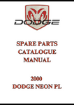 2000 DODGE NEON PL SPARE PARTS CATALOGUE MANUAL - PDF  
