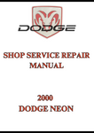 2000 DODGE NEON SHOP SERVICE REPAIR MANUAL - PDF