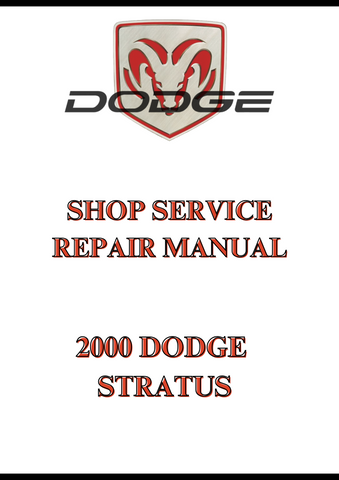 2000 DODGE STRATUS SHOP SERVICE REPAIR MANUAL - PDF