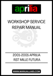 DON'T LET MECHANICAL PROBLEMS SLOW YOU DOWN. INVEST IN THE 2001-2005 APRILIA RST MILLE FUTURA WORKSHOP SERVICE REPAIR MANUAL TODAY AND GAIN THE KNOWLEDGE YOU NEED TO MAINTAIN AND REPAIR YOUR MOTORCYCLE LIKE A PRO. DOWNLOAD YOUR PDF FILE NOW AND HIT THE ROAD WITH CONFIDENCE!