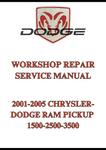 2001-2005 CHRYSLER-DODGE RAM PICKUP 1500-2500-3500 WORKSHOP REPAIR SERVICE MANUAL - PDF