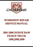 2001-2006 DODGE RAM PICKUP TRUCK 1500,2500,3500 WORKSHOP REPAIR SERVICE MANUAL - PDF