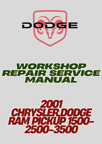 2001 CHRYSLER,DODGE RAM PICKUP 1500-2500-3500 WORKSHOP REPAIR SERVICE MANUAL - PDF