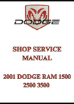 2001 DODGE RAM 1500 2500 3500 SHOP SERVICE MANUAL - PDF