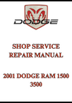 2001 DODGE RAM 1500 3500 SHOP SERVICE REPAIR MANUAL - PDF