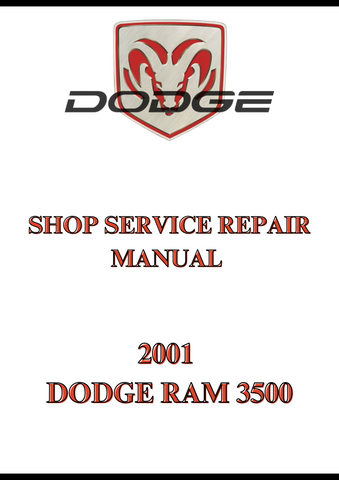 2001 DODGE RAM 3500 SHOP SERVICE REPAIR MANUAL - PDF