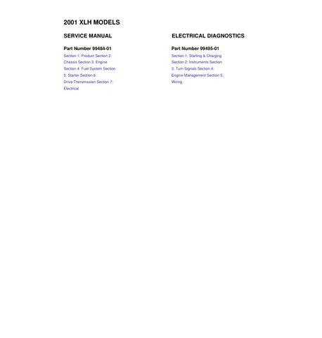 Discover the ultimate resource for your 2001 Harley-Davidson XLH Sportster with the Electrical Diagnostic Service Manual 99484-01, available as a convenient PDF file. This comprehensive guide is designed to empower you with the knowledge to troubleshoot and maintain your motorcycle's electrical system effectively. With detailed diagrams, step-by-step instructions, and expert tips, you'll save time and money on repairs while ensuring your ride remains in peak condition. Perfect for both seasoned mechanics