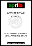 UNLOCK THE FULL POTENTIAL OF YOUR 2002-2005 APRILIA SCARABEO 50 WITH OUR COMPREHENSIVE SERVICE REPAIR MANUAL, SPECIFICALLY DESIGNED FOR MODELS EQUIPPED WITH THE DITECH ENGINE. THIS PDF FILE IS AN ESSENTIAL RESOURCE FOR BOTH NOVICE AND EXPERIENCED MECHANICS, PROVIDING DETAILED INSTRUCTIONS AND DIAGRAMS TO ENSURE YOUR SCOOTER RUNS SMOOTHLY AND EFFICIENTLY.