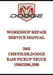 2002 CHRYSLER,DODGE RAM PICKUP TRUCK 1500/2500,3500 WORKSHOP REPAIR SERVICE MANUAL - PDF