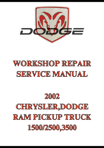 2002 CHRYSLER,DODGE RAM PICKUP TRUCK 1500/2500,3500 WORKSHOP REPAIR SERVICE MANUAL - PDF