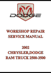 2002 CHRYSLER,DODGE RAM TRUCK 2500-3500 WORKSHOP REPAIR SERVICE MANUAL - PDF