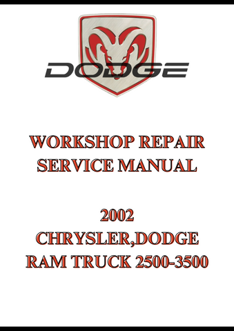 2002 CHRYSLER,DODGE RAM TRUCK 2500-3500 WORKSHOP REPAIR SERVICE MANUAL - PDF