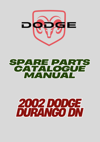 2002 DODGE DURANGO DN SPARE PARTS CATALOGUE MANUAL - PDF