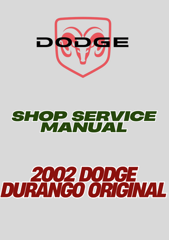 2002 DODGE DURANGO ORIGINAL SHOP SERVICE MANUAL - PDF