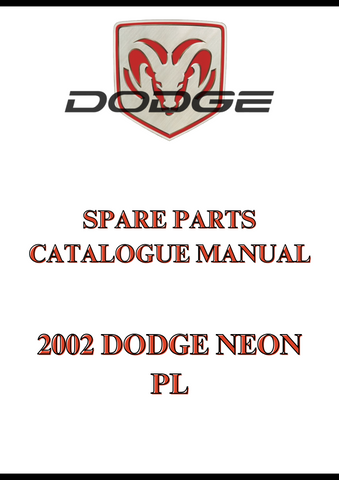2002 DODGE NEON PL SPARE PARTS CATALOGUE MANUAL - PDF