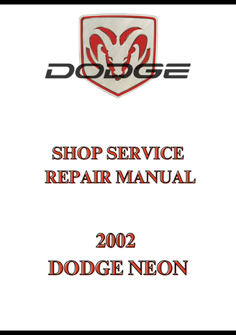2002 DODGE NEON SHOP SERVICE REPAIR MANUAL - PDF
