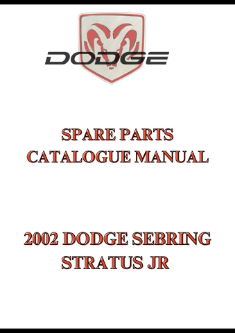 2002 DODGE SEBRING STRATUS JR SPARE PARTS CATALOGUE MANUAL - PDF