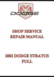 2002 DODGE STRATUS FULL SHOP SERVICE REPAIR MANUAL - PDF