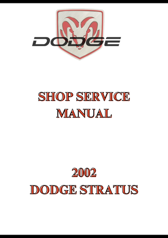 2002 DODGE STRATUS SHOP SERVICE MANUAL - PDF  