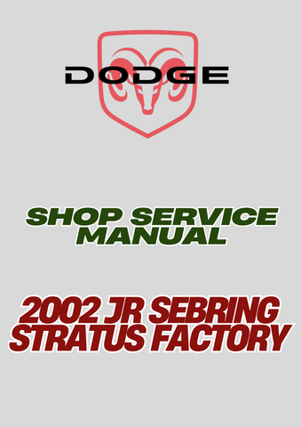 2002 JR SEBRING STRATUS FACTORY SHOP SERVICE MANUAL - PDF