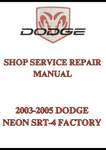 2003-2005 DODGE NEON SRT-4 FACTORY SHOP SERVICE REPAIR MANUAL - PDF