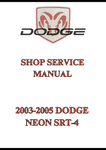 2003-2005 DODGE NEON SRT-4 SHOP SERVICE MANUAL - PDF
