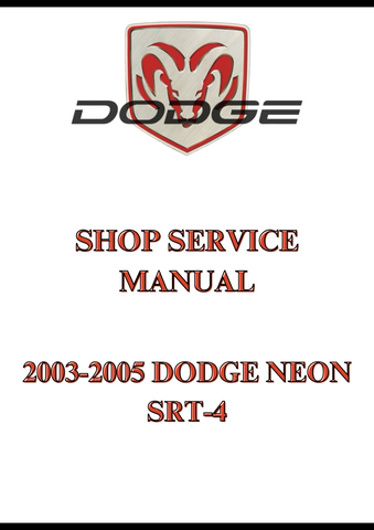 2003-2005 DODGE NEON SRT-4 SHOP SERVICE MANUAL - PDF