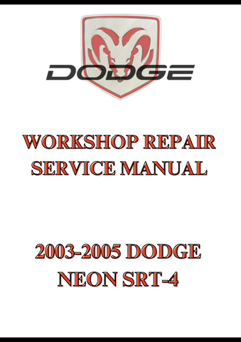 2003-2005 DODGE NEON SRT-4 WORKSHOP REPAIR SERVICE MANUAL - PDF