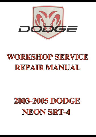 2003-2005 DODGE NEON SRT-4 WORKSHOP SERVICE REPAIR MANUAL - PDF