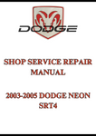 2003-2005 DODGE NEON SRT4 SHOP SERVICE REPAIR MANUAL - PDF