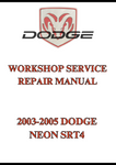 2003-2005 DODGE NEON SRT4 WORKSHOP SERVICE REPAIR MANUAL - PDF