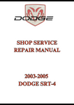 2003-2005 DODGE SRT-4 SHOP SERVICE REPAIR MANUAL - PDF