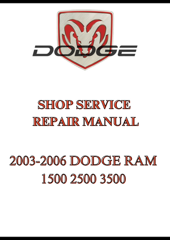2003-2006 DODGE RAM 1500 2500 3500 SHOP SERVICE REPAIR MANUAL - PDF