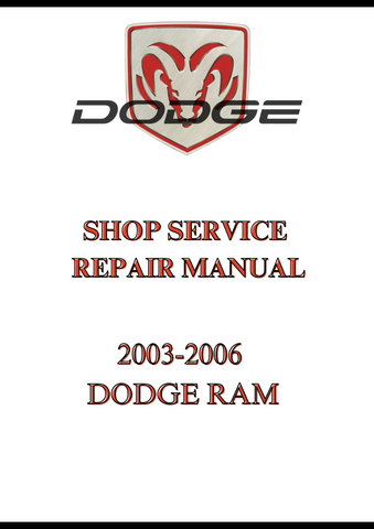 2003-2006 DODGE RAM SHOP SERVICE REPAIR MANUAL - PDF