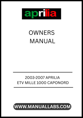 DISCOVER THE ULTIMATE RESOURCE FOR YOUR 2003-2007 APRILIA ETV MILLE 1000 CAPONORD WITH OUR COMPREHENSIVE PDF OWNER'S MANUAL. THIS DIGITAL GUIDE IS DESIGNED TO PROVIDE YOU WITH ALL THE ESSENTIAL INFORMATION YOU NEED TO MAINTAIN AND OPERATE YOUR MOTORCYCLE EFFECTIVELY. 