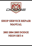 2003 2004 2005 DODGE NEON SRT-4 SHOP SERVICE REPAIR MANUAL - PDF