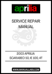 UNLOCK THE FULL POTENTIAL OF YOUR 2003 APRILIA SCARABEO 50 WITH OUR COMPREHENSIVE SERVICE REPAIR MANUAL. THIS PDF FILE IS METICULOUSLY DESIGNED TO PROVIDE YOU WITH STEP-BY-STEP INSTRUCTIONS, ENSURING THAT EVERY MAINTENANCE TASK IS STRAIGHTFORWARD AND EFFICIENT. WHETHER YOU'RE A SEASONED MECHANIC OR A DIY ENTHUSIAST, THIS MANUAL IS YOUR GO-TO RESOURCE FOR KEEPING YOUR SCOOTER IN PEAK CONDITION.