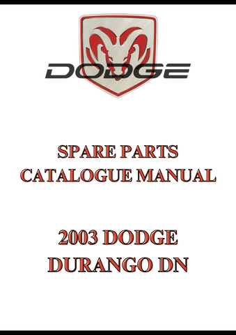 2003 DODGE DURANGO DN SPARE PARTS CATALOGUE MANUAL - PDF