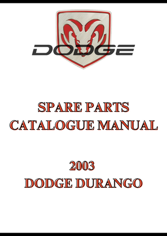 2003 DODGE DURANGO SPARE PARTS CATALOGUE MANUAL - PDF