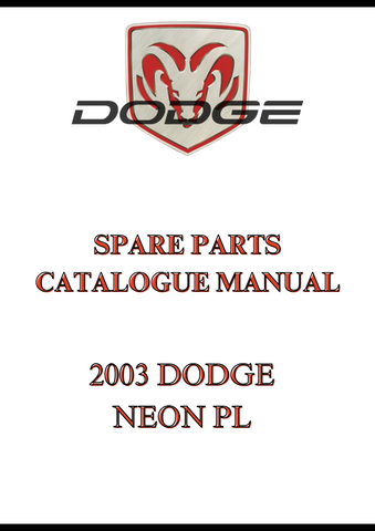 2003 DODGE NEON PL SPARE PARTS CATALOGUE MANUAL - PDF